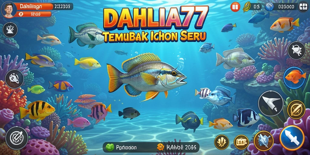 Screenshot gameplay Tembak Ikan yang seru dan penuh warna.