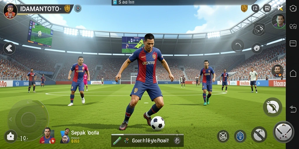 Tampilan gameplay menarik dari IDAMANTOTO dengan aksi sepak bola yang seru.