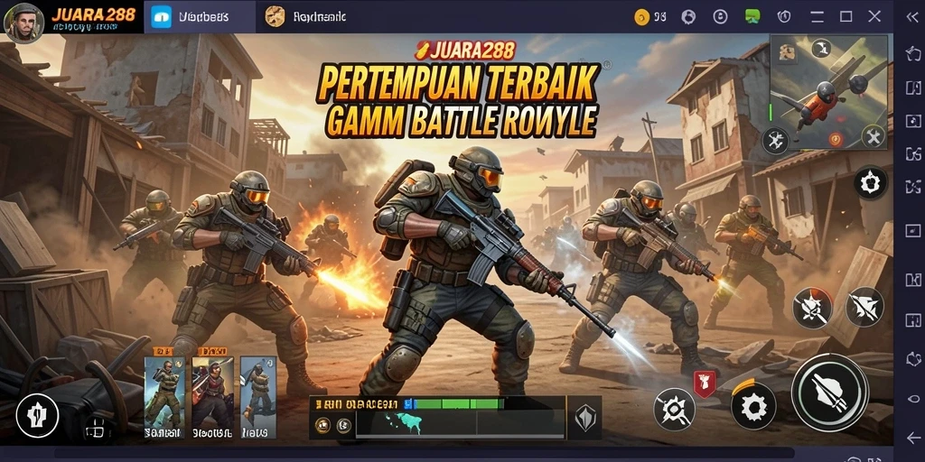 Gameplay seru dalam JUARA288, memperlihatkan pertempuran Battle Royale yang mendebarkan.