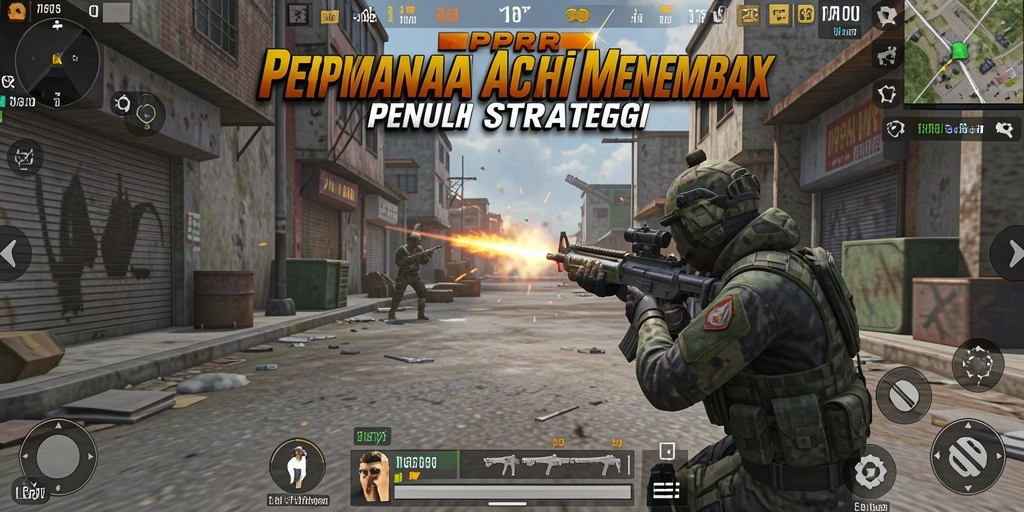 Screenshot gameplay RPRR yang menunjukkan aksi menembak yang intens.