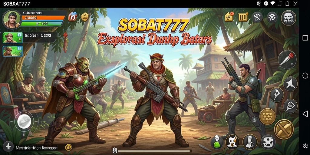 Screenshot gameplay SOBAT777 menampilkan dunia terbuka yang luas dan berwarna.