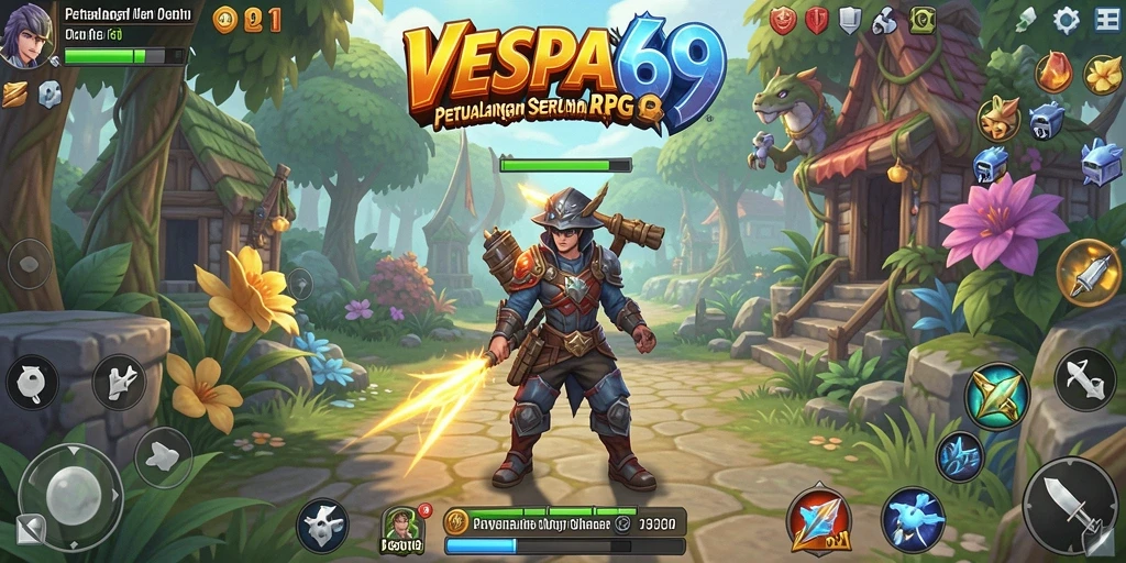Tangkapan layar dari gameplay seru VESPA69 menampilkan aksi pertarungan yang mendebarkan.